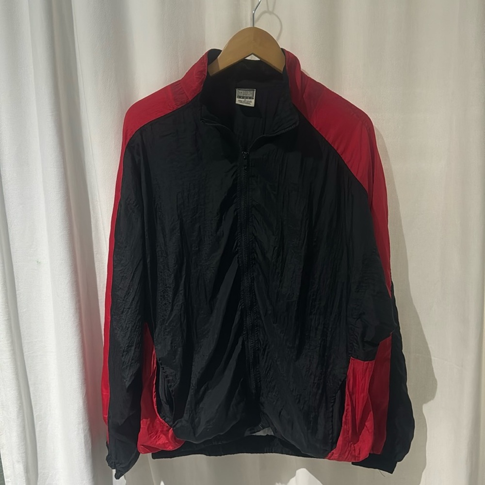 Vintage Cheetah red black workout windbreaker